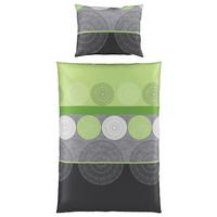 Satin Bettwäsche 140x200 cm Denise Baumwolle Grün - Grün, MODERN, Textil (140/200cm) - Luca Bessoni