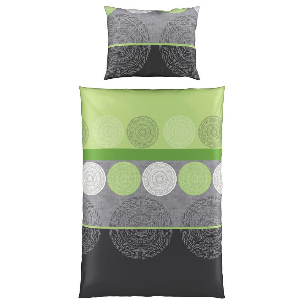Satin Bettwäsche 140x200 cm Denise Baumwolle Grün