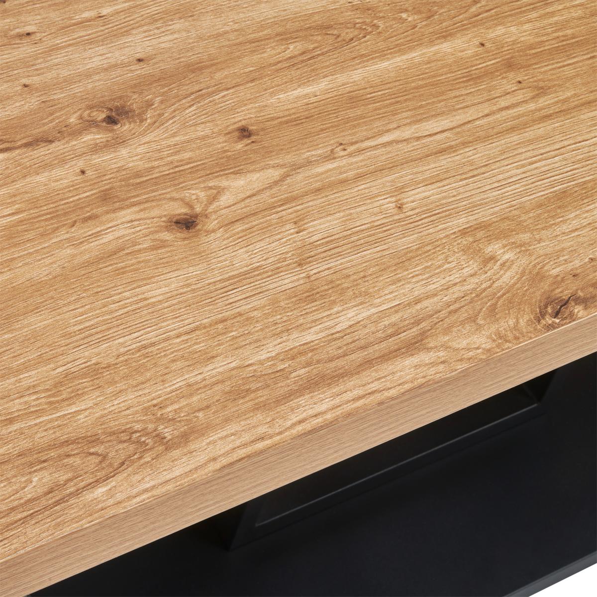 Esstisch Brad Eiche Artisan B: 160 Cm - Schwarz/Eiche Artisan, KONVENTIONELL, Holzwerkstoff/Metall (160/75/90cm) - MID.YOU