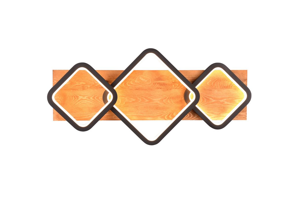 LED-Deckenleuchte 643210332 Rama - Schwarz/Braun, Design, Holz/Metall (72/12,5/32,5cm) - Trio Leuchten