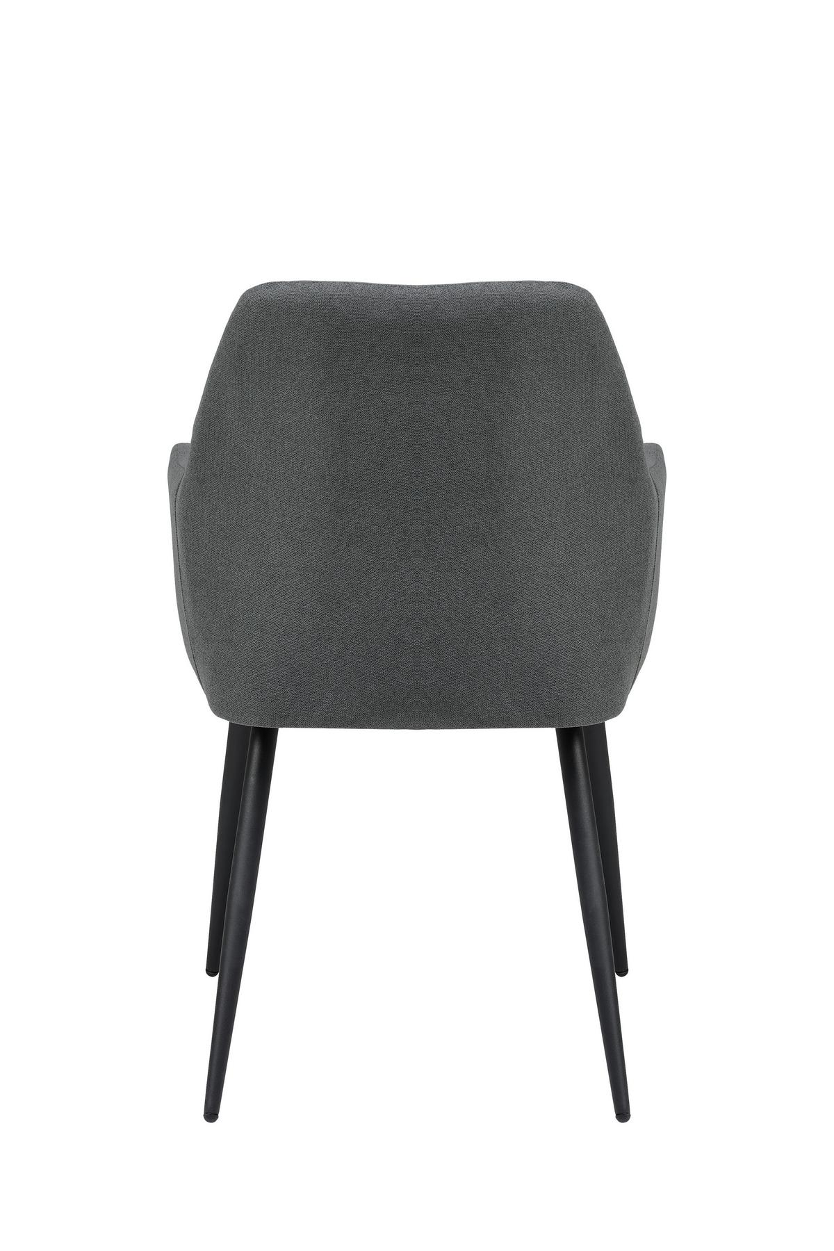 Armlehnstuhl Adelina Grau/Schwarz Gepolstert - Schwarz/Grau, LIFESTYLE, Textil/Metall (56/87/60cm) - MID.YOU