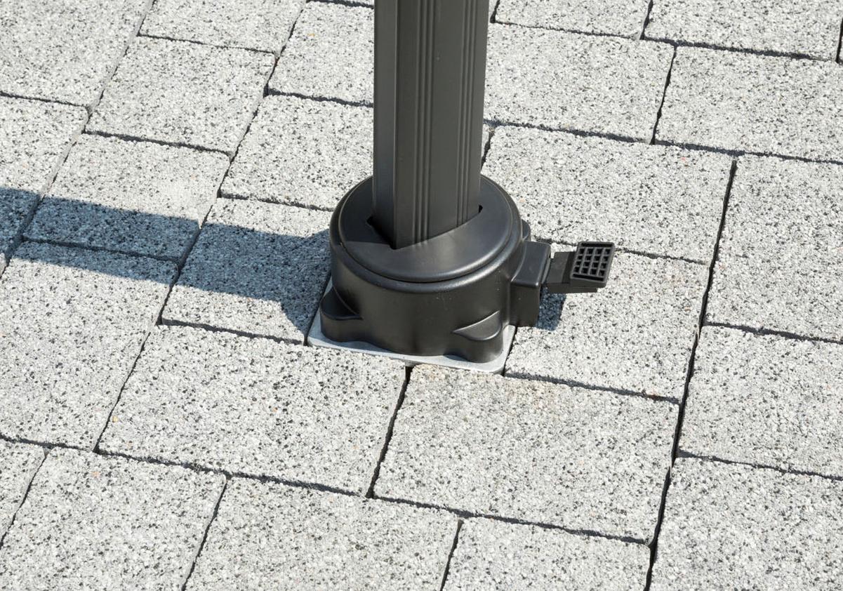 Sonnenschirmständer Universal-Bodenanker - Silberfarben, Basics, Metall (25/25/45cm) - Schneider