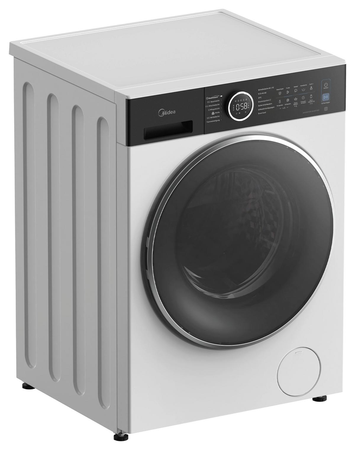 Waschmaschine MF205W100WB-14A 30, EEKL: A, 10 kg - Schwarz/Weiß, Basics, Kunststoff/Metall (59,5/85/55,5cm) - Midea