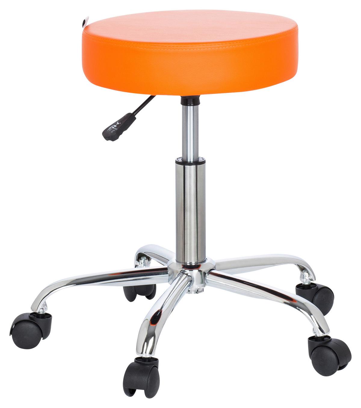 Bürohocker Operator Ii Orange - Chromfarben/Orange, MODERN, Kunststoff/Textil (57/45/57cm) - MID.YOU
