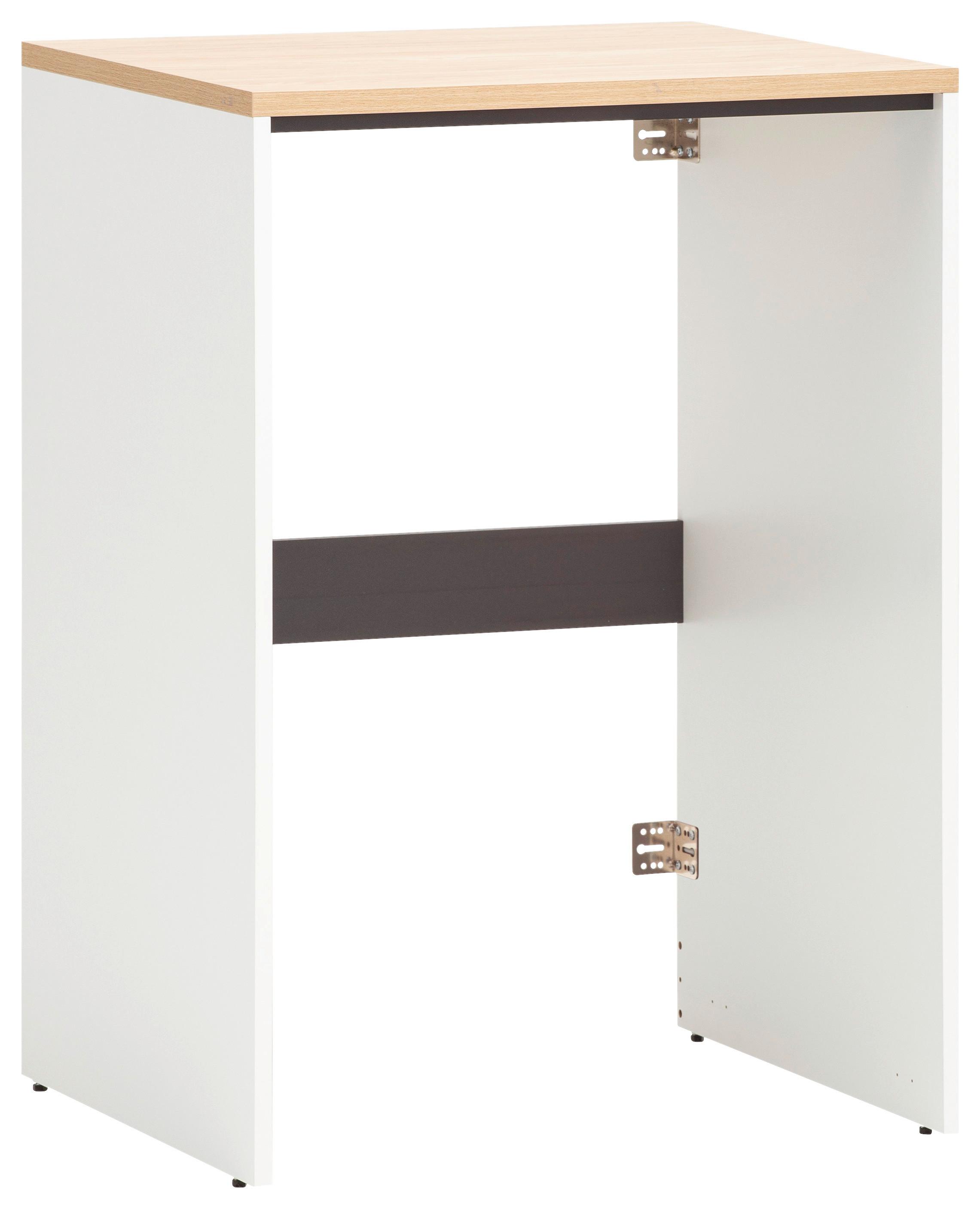 Waschmaschinenschrank Weiß/Eichefarben B: 67,1 cm - Eichefarben/Weiß, MODERN, Holzwerkstoff (67,1/96/60cm) - MID.YOU