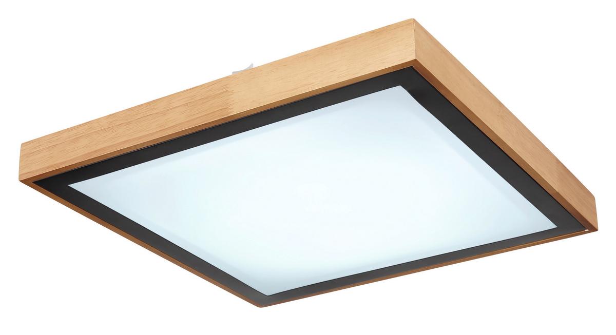 Led Mennyezeti Lámpa 41764-24q - barna/fekete, Natur, műanyag/fa (39/39/9cm) - Globo