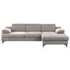 Ecksofa Titus Beige Chenille - Beige/Schwarz, Design, Textil (291/80-98/178cm) - Livetastic