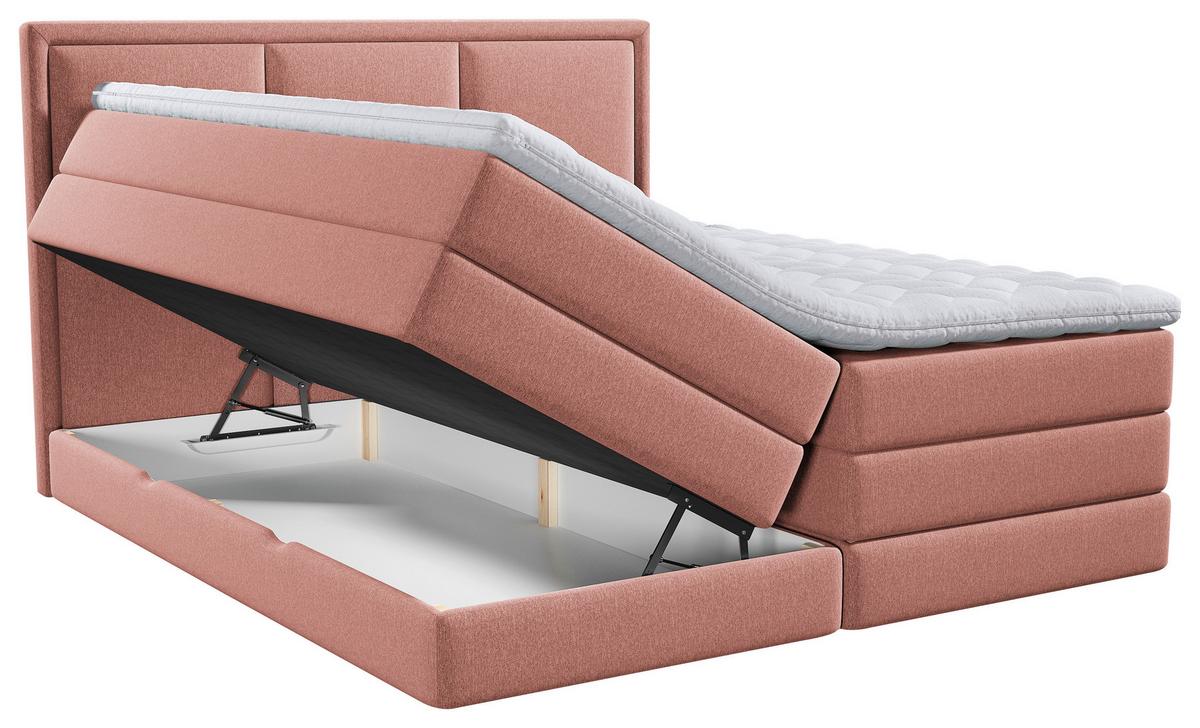 Boxspringbett mit Topper & Bettkasten 160x200 Swing - Altrosa, Design, Textil (160/200cm) - MID.YOU