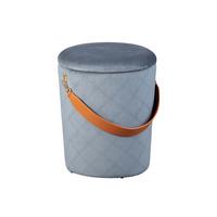 Hocker Nevis Mit Stauraum Textil Grau H: 38 Cm - Grau, KONVENTIONELL, Holz/Textil (30/38/30cm) - MID.YOU