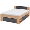 Stauraumbett mit Bettladen 140x 200cm Azurro Anthrazit/Eiche - Anthrazit/Eiche Artisan, MODERN, Holzwerkstoff (140/200cm)