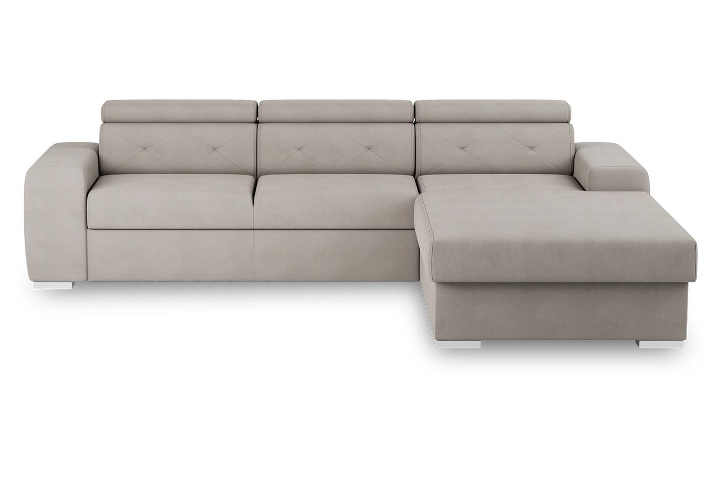 Ecksofa Mit Schlaffunktion Madison Cremefarben 296x195 Cm - Silberfarben/Creme, Design, Textil (296/195cm) - MID.YOU
