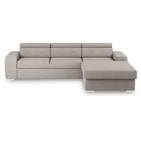 Ecksofa mit Schlaffunktion Madison Cremefarben 296x195 cm - Silberfarben/Creme, Design, Textil (296/195cm) - MID.YOU
