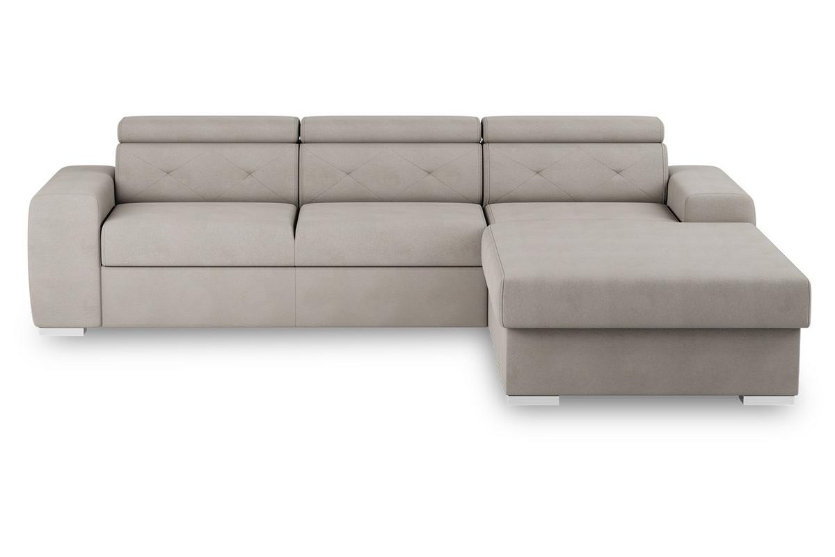 Ecksofa mit Schlaffunktion Madison Cremefarben 296x195 cm - Silberfarben/Creme, Design, Textil (296/195cm) - MID.YOU