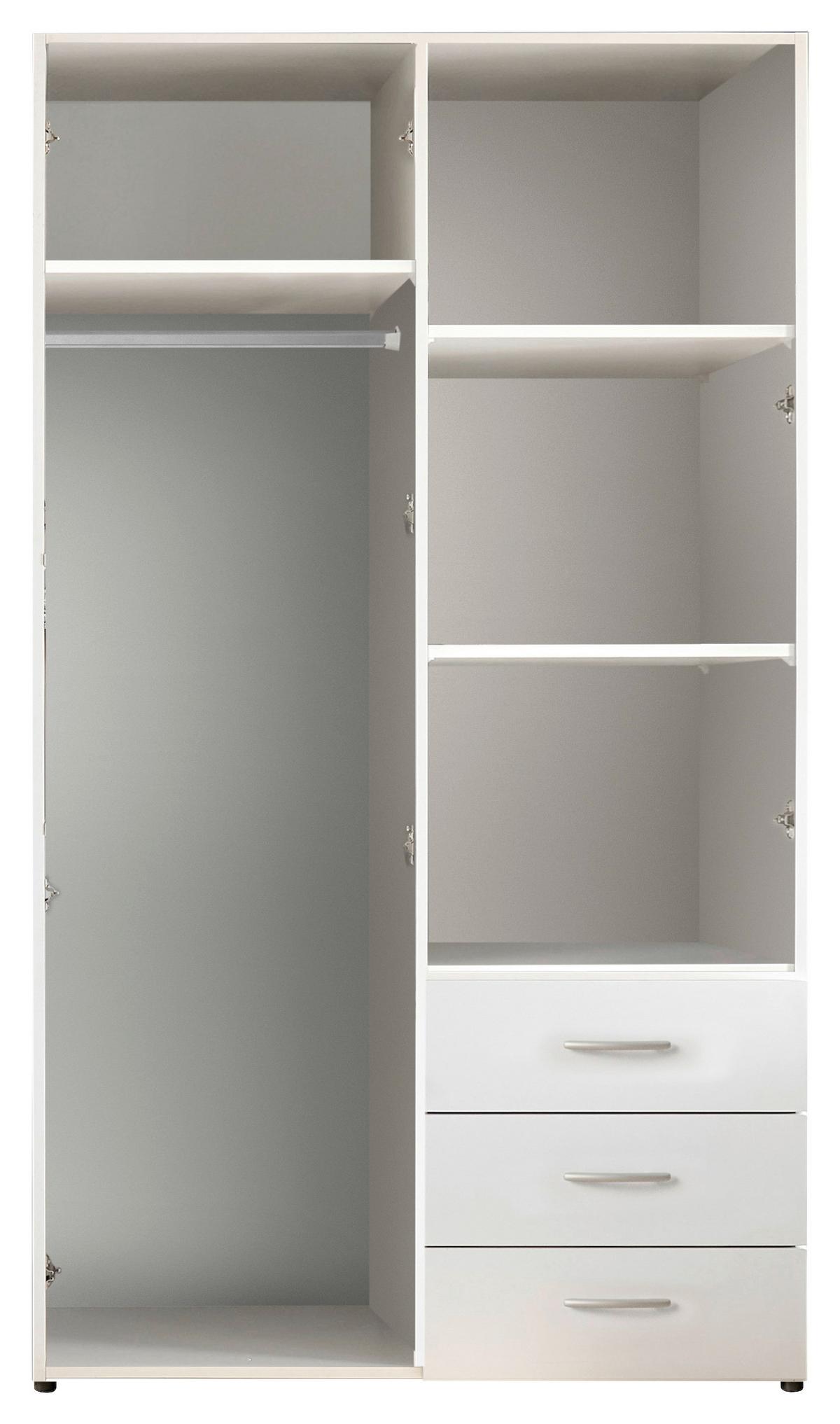 Drehtürenschrank mit Laden 101 cm Harry Weiß - Weiß, MODERN, Holzwerkstoff (101/176/51,3cm) - MID.YOU