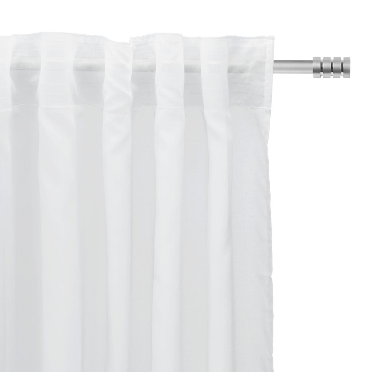HOTOVÝ ZÁVĚS LEO TRANSPARENT 2 KS -AKT- - bílá, Konvenční, textil (140/255cm) - Premium Living