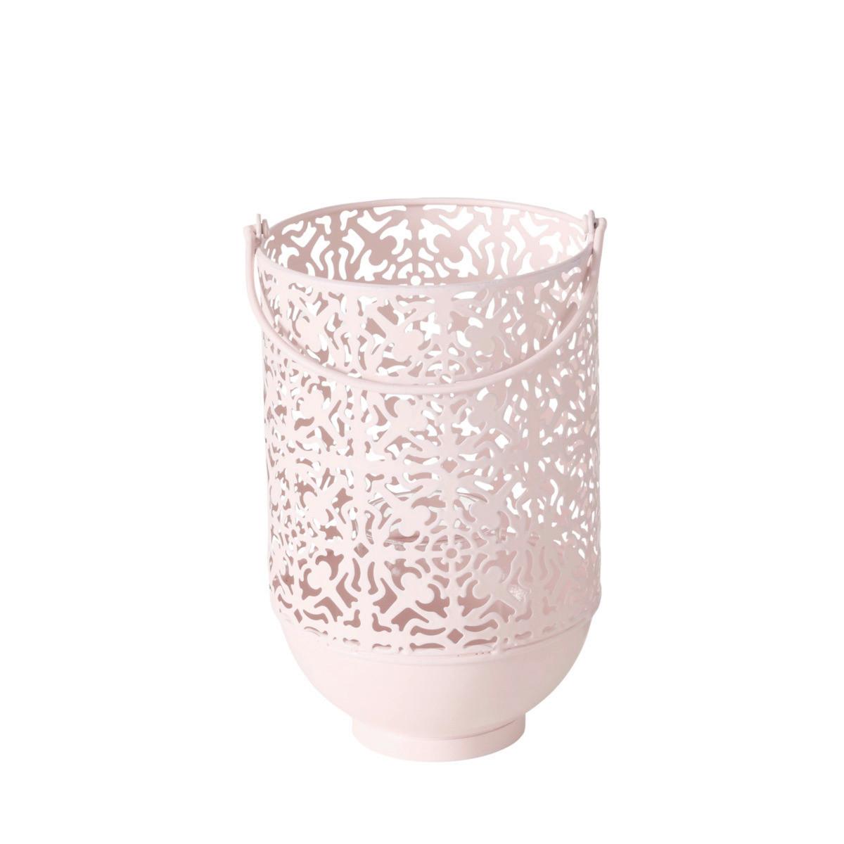 Mécsestartó Falco - világos rózsaszín, Basics, Üveg/fém (17/17/27cm)