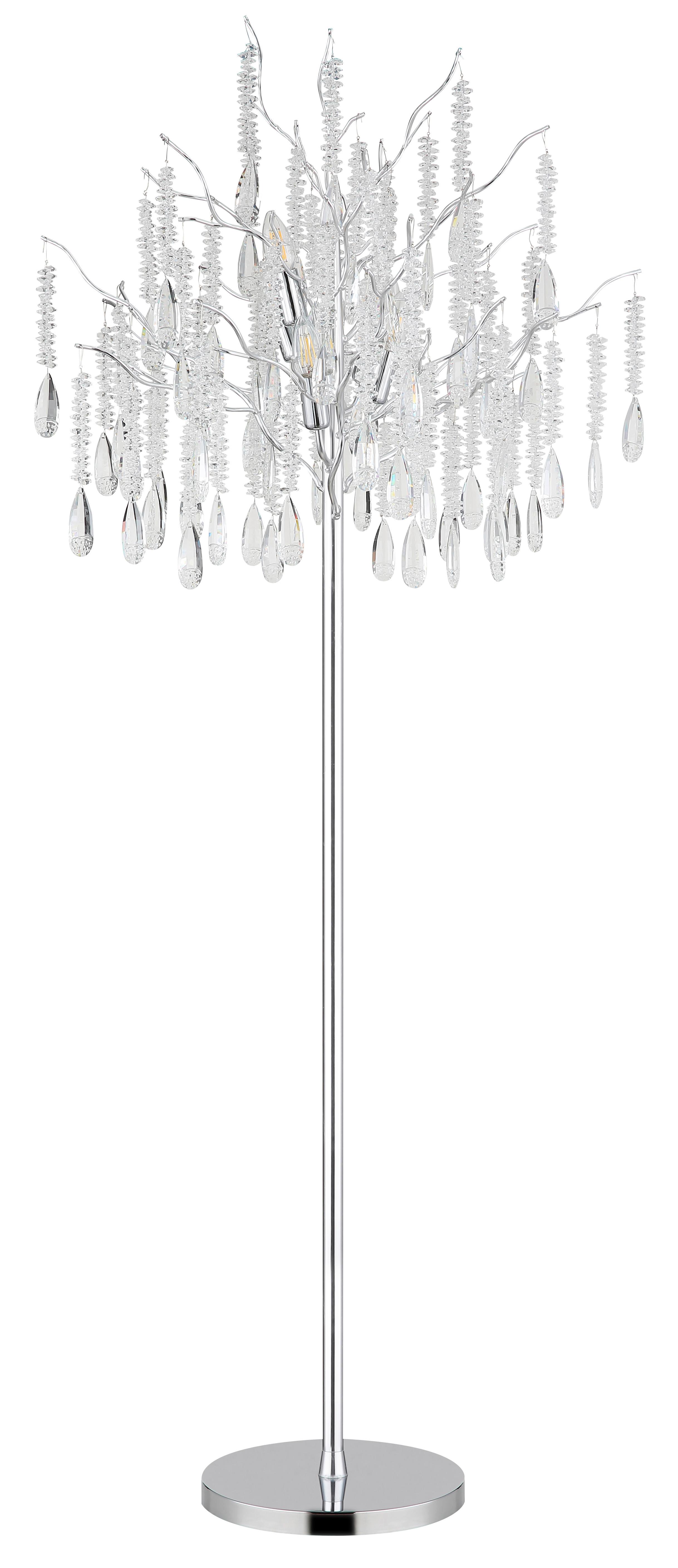 Stehleuchte Exkl. 5xe14, 40w - Klar/Silberfarben, KONVENTIONELL, Glas/Kunststoff (55/165cm) - Globo