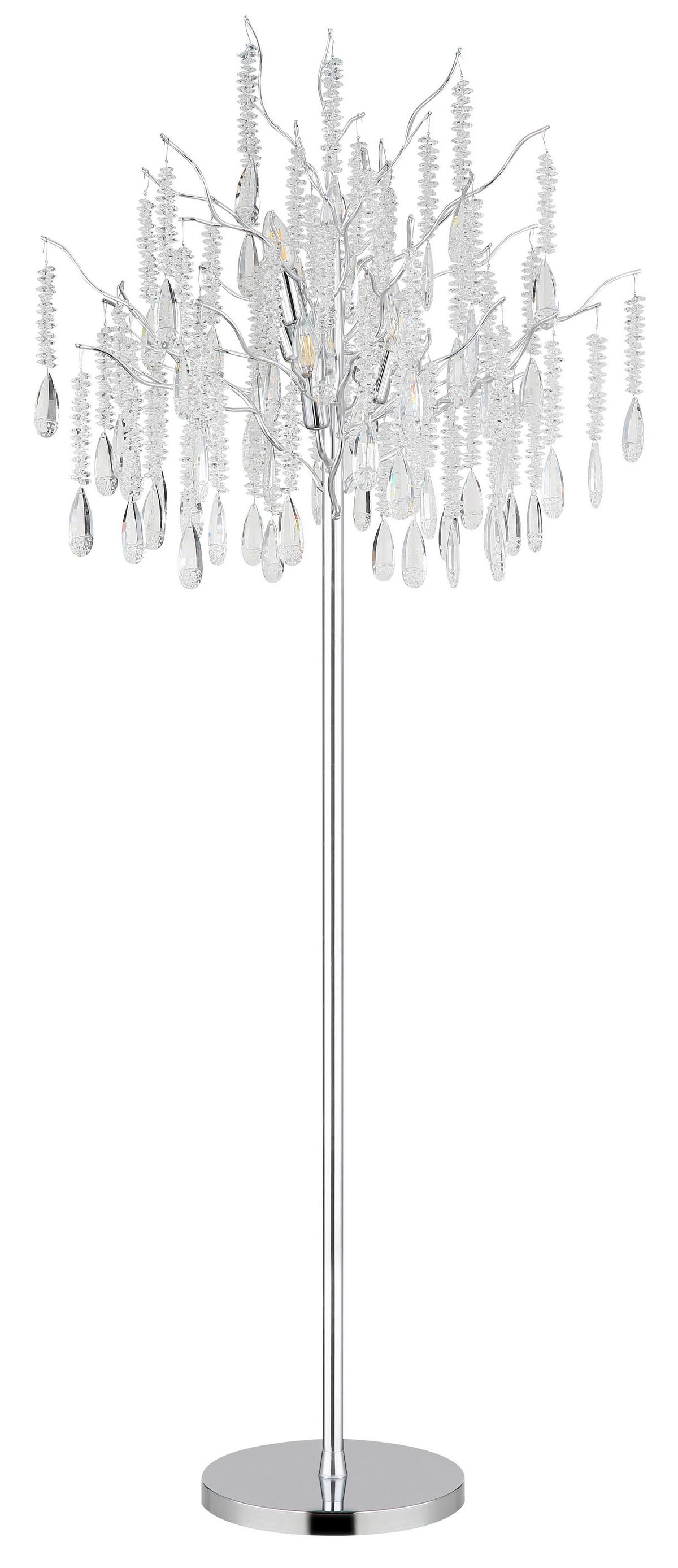 Stehleuchte Exkl. 5xe14, 40w - Klar/Silberfarben, KONVENTIONELL, Glas/Kunststoff (55/165cm) - Globo