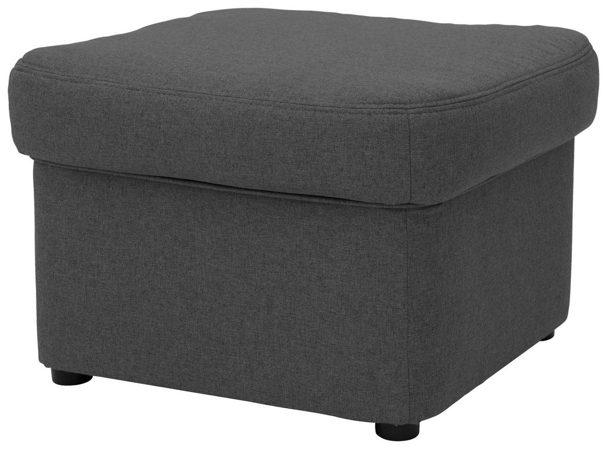 Polsterhocker Papenberg Grau Webstoff H: 40 Cm - Schwarz/Grau, KONVENTIONELL, Textil (60/40/60cm) - MID.YOU