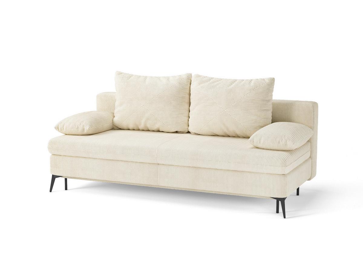 Schlafsofa Roksolana Beige B: 200cm - Beige/Schwarz, Design, Textil (200/75/100cm) - MID.YOU
