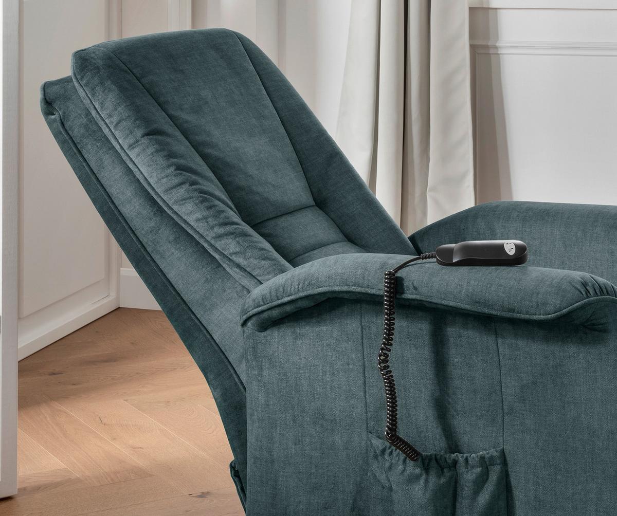 Fernsehsessel Harry Dunkelblau B: 77 cm - Schwarz/Dunkelblau, Design, Textil (77/107/88cm) - Livetastic