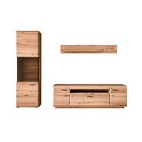Wohnwand Eichefarben, B: 270 cm - Eichefarben, Design, Glas/Holzwerkstoff (270/206/50cm) - Livetastic