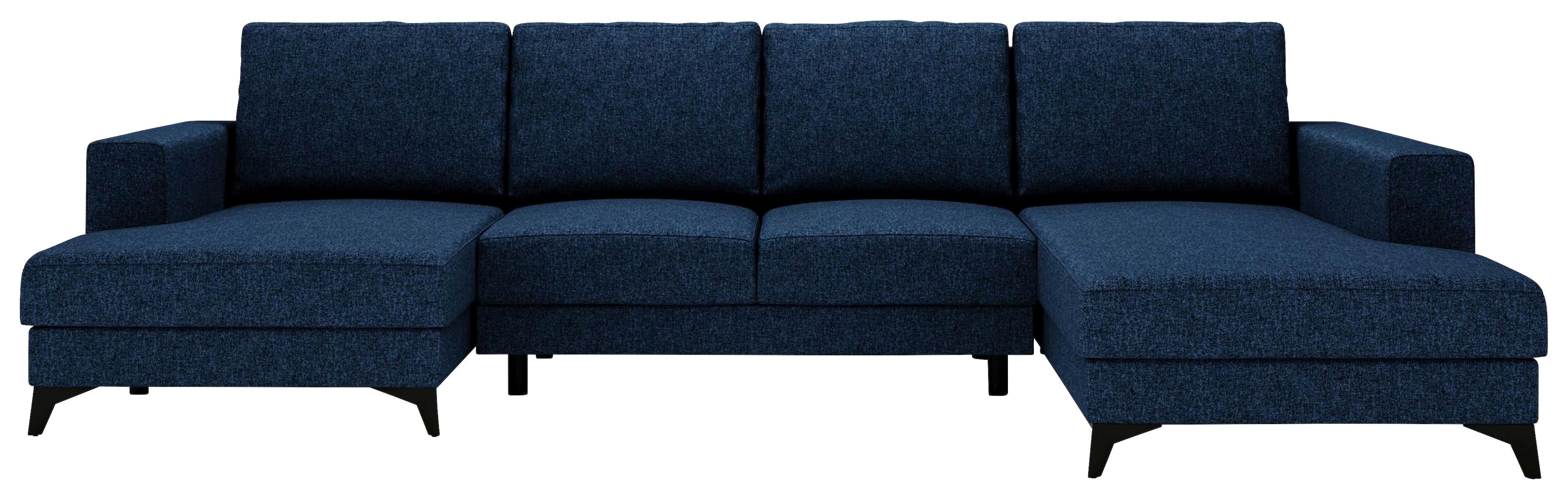 Harvey U Blau U: 156x339x190 Cm - Blau/Schwarz, Design, Textil (156/339/190cm) - Livetastic