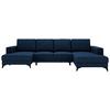 Harvey U Blau U: 156x339x190 Cm - Blau/Schwarz, Design, Textil (156/339/190cm) - Livetastic