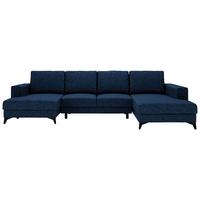 Harvey U Blau U: 156x339x190 Cm - Blau/Schwarz, Design, Textil (156/339/190cm) - Livetastic