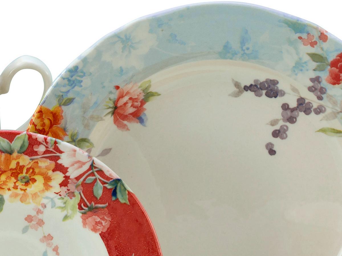 Kaffeeservice Crimson Bunt Steingut, 6 Pers., 18-Teilig - Multicolor, Basics, Keramik - Creatable