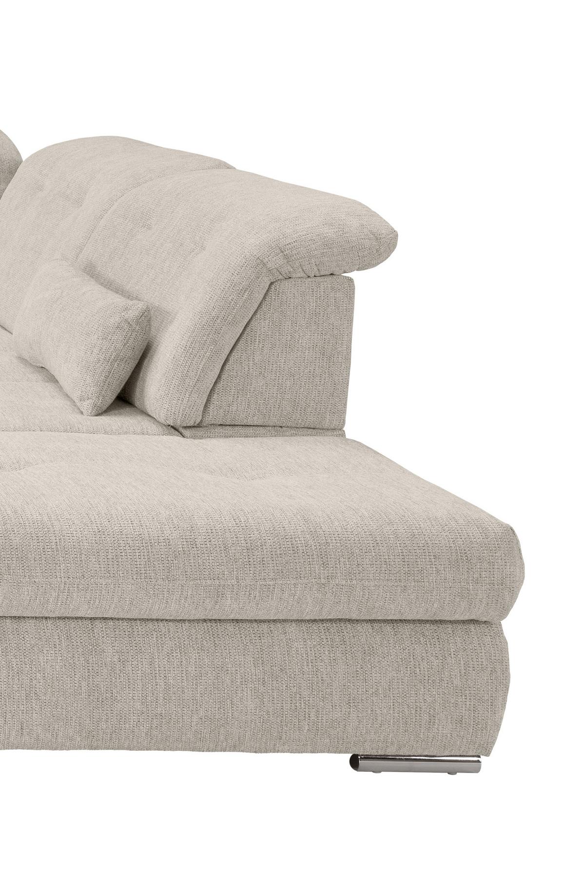 Wohnlandschaft Dalida Beige U: 195x376x254 Cm - Chromfarben/Beige, Design, Textil (195/376/254cm) - Livetastic