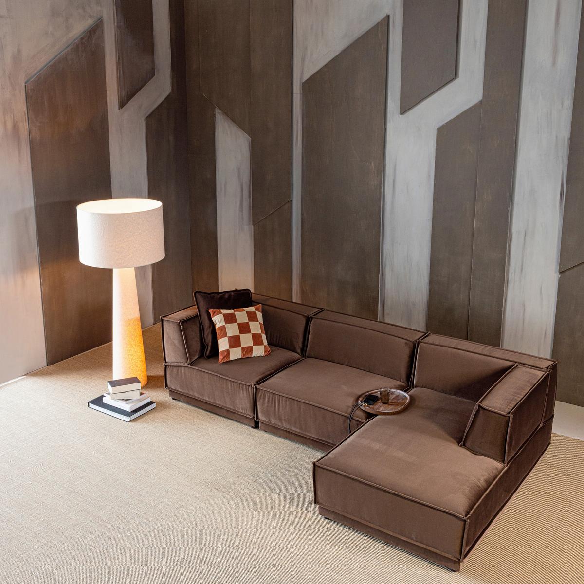 ECKSOFA Manu Braun 286x160cm - Braun, MODERN, Textil (286/160cm) - Livetastic
