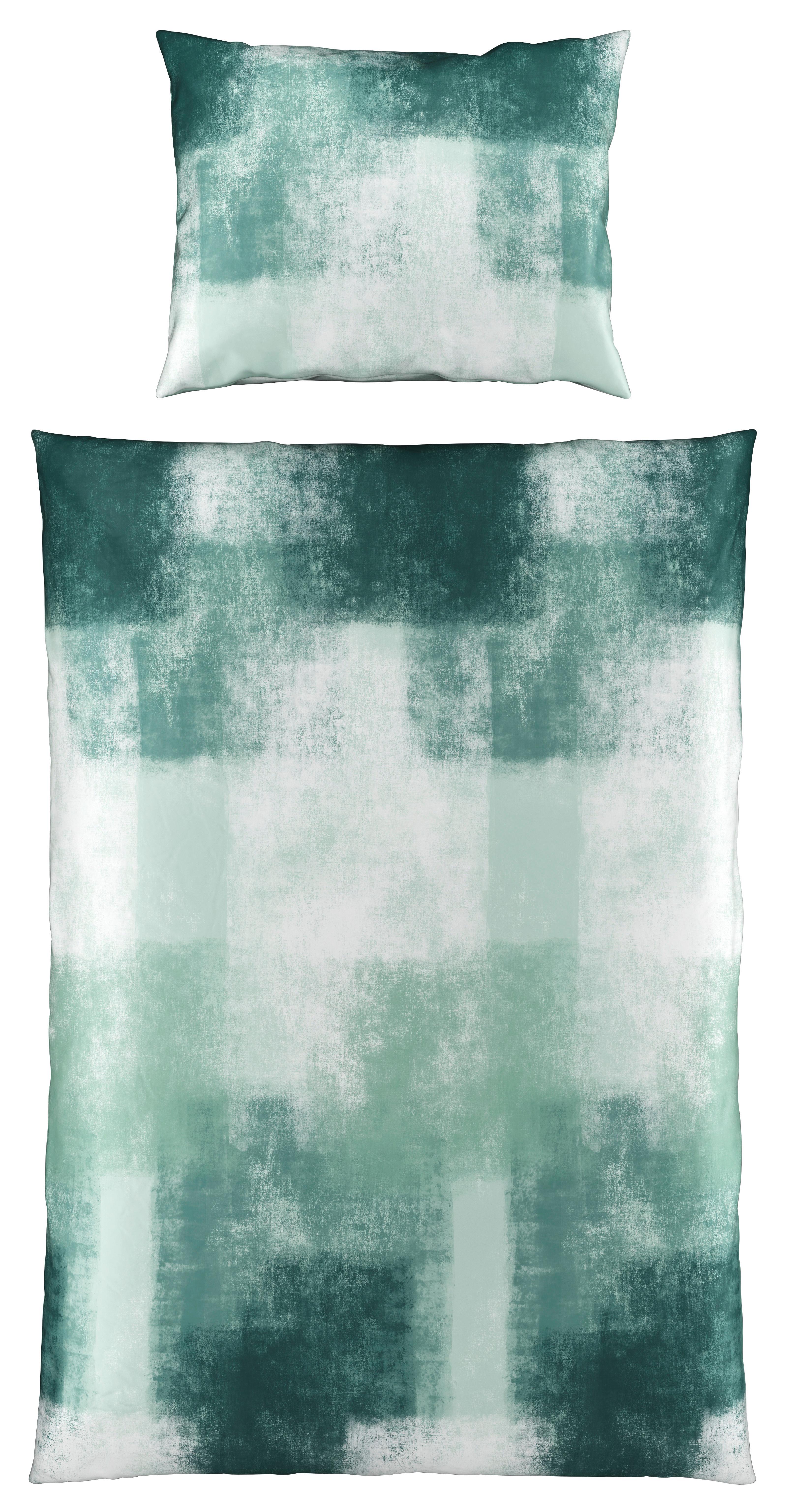 Satin Bettwäsche 140x200 cm Nikoletta Baumwolle Grün - Grün, ROMANTIK / LANDHAUS, Textil (140/200cm) - James Wood