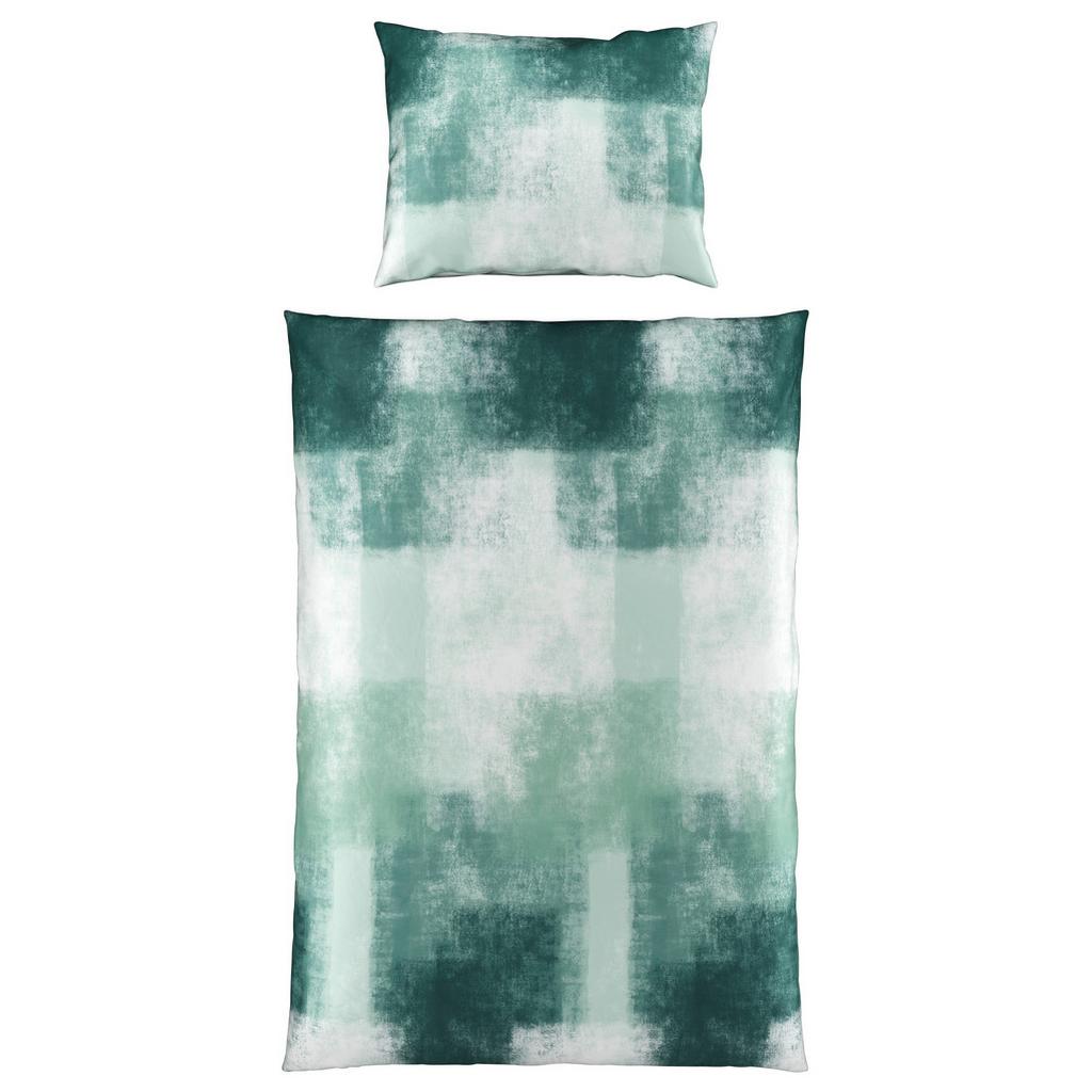 Satin Bettwäsche 140x200 cm Nikoletta Baumwolle Grün