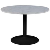 Esstisch Rund Tarifa Ø 110 cm Marmor Weiß/Schwarz - Schwarz/Weiß, Trend, Stein/Metall (110/110/75cm) - Livetastic