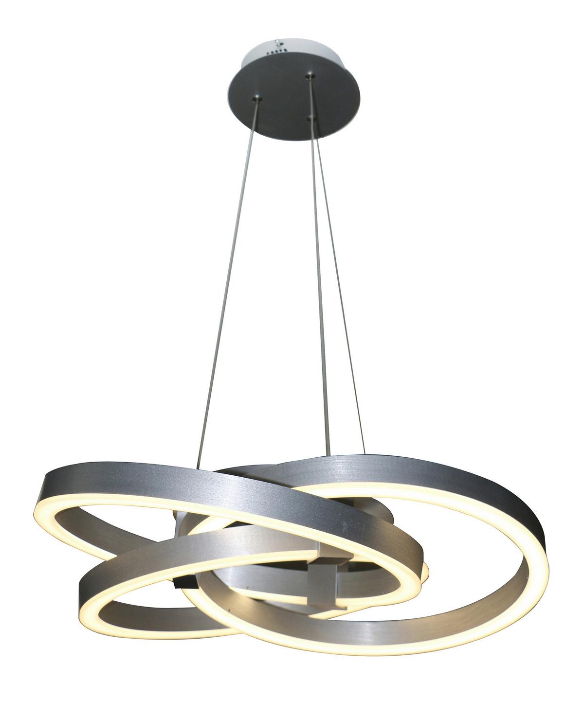 Led-hängeleuchte 6107960 - Alufarben, Design, Kunststoff/Metall (55/150cm) - Näve