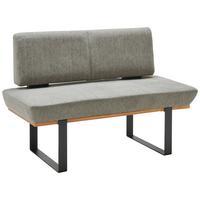 Sitzbank mit Lehne Gepolstert Grau/Schwarz Tristan B: 130 cm - Schwarz/Grau, MODERN, Holz/Textil (130/48/90cm) - James Wood