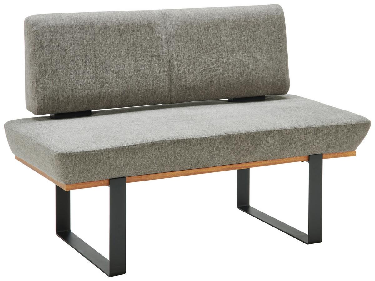 Sitzbank mit Lehne Gepolstert Grau/Schwarz Tristan B: 130 cm - Schwarz/Grau, MODERN, Holz/Textil (130/48/90cm) - James Wood