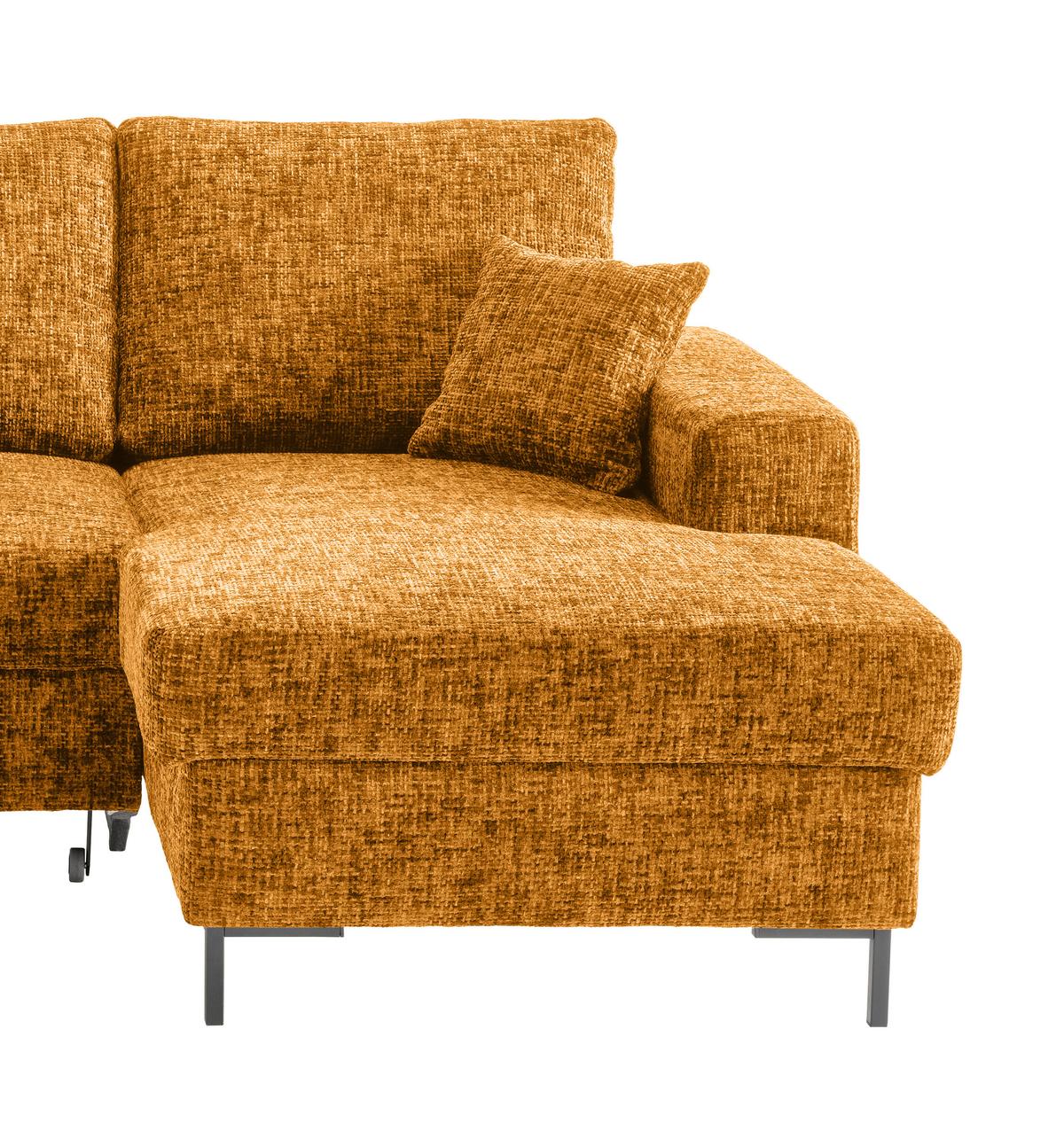 Eckschlafsofa Zona, Gold S: 237x143 Cm - Goldfarben/Schwarz, KONVENTIONELL, Textil (237/143cm) - Livetastic