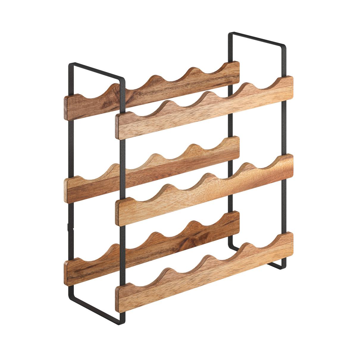 Flaschenregal York Lava - Akaziefarben, Basics, Holz (39/15/36cm) - Metaltex