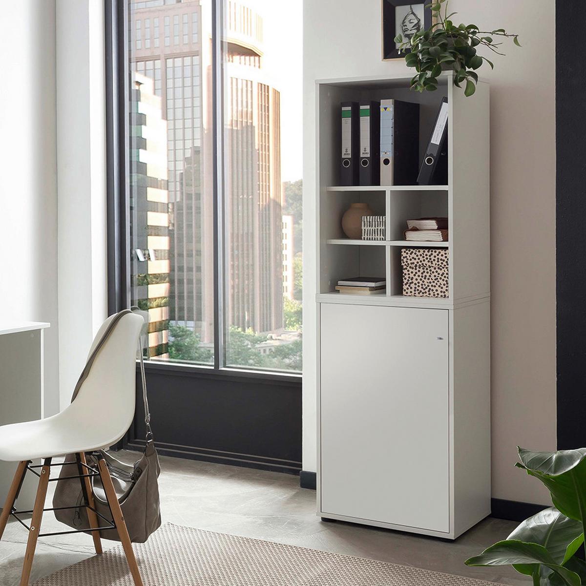 Aktenschrank Holzwerkstoff Weiß B: 50,9 Cm - Weiß, MODERN, Holzwerkstoff (50,9/165,2/41cm) - MID.YOU