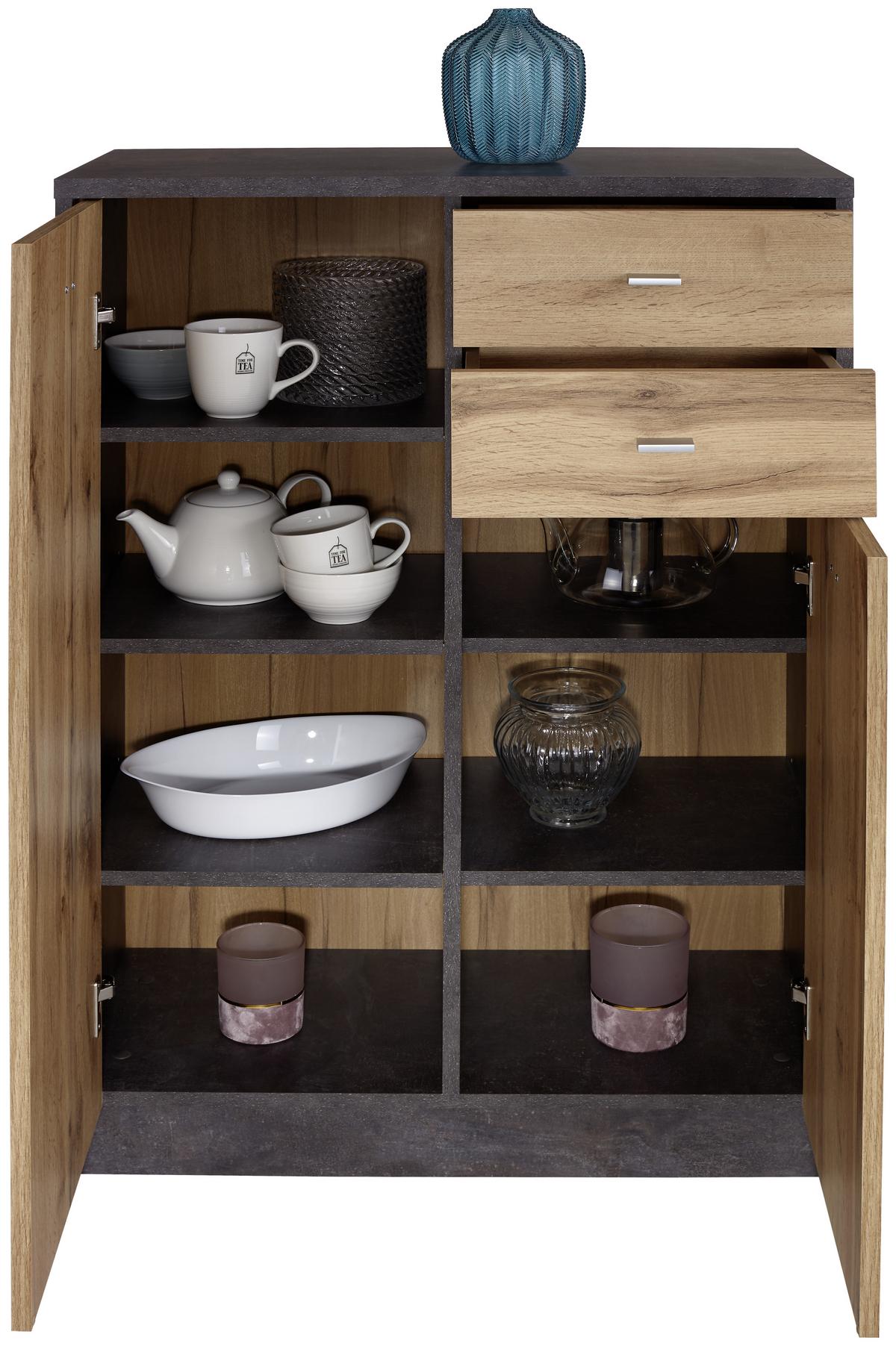 Komód 4-You 74/112 Cm - tölgyfa, Modern, faalapú anyag (74/111,4/34,6cm)