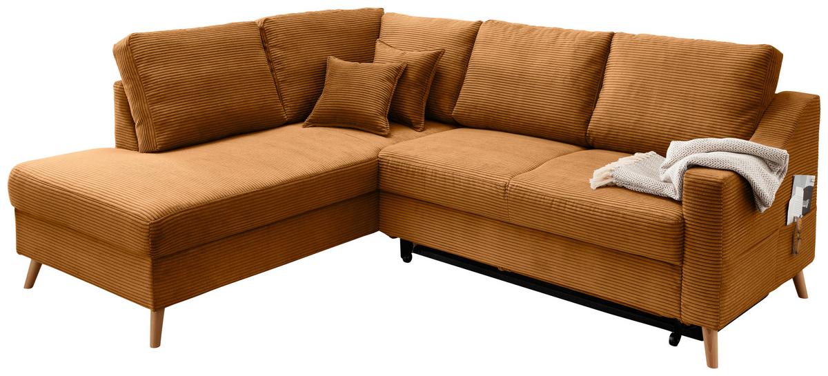 Ecksofa Valentina Goldfarben S: 200x230 Cm - Goldfarben/Naturfarben, MODERN, Textil (200/230cm) - Livetastic