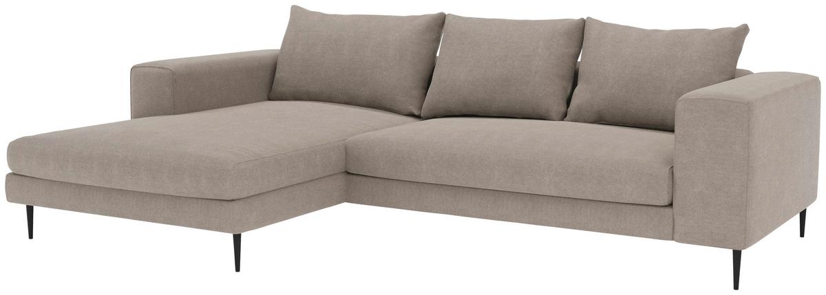 Eckschlafsofa Aurora II - Taupe/Schwarz, MODERN, Textil (170/315cm) - Trendmanufaktur