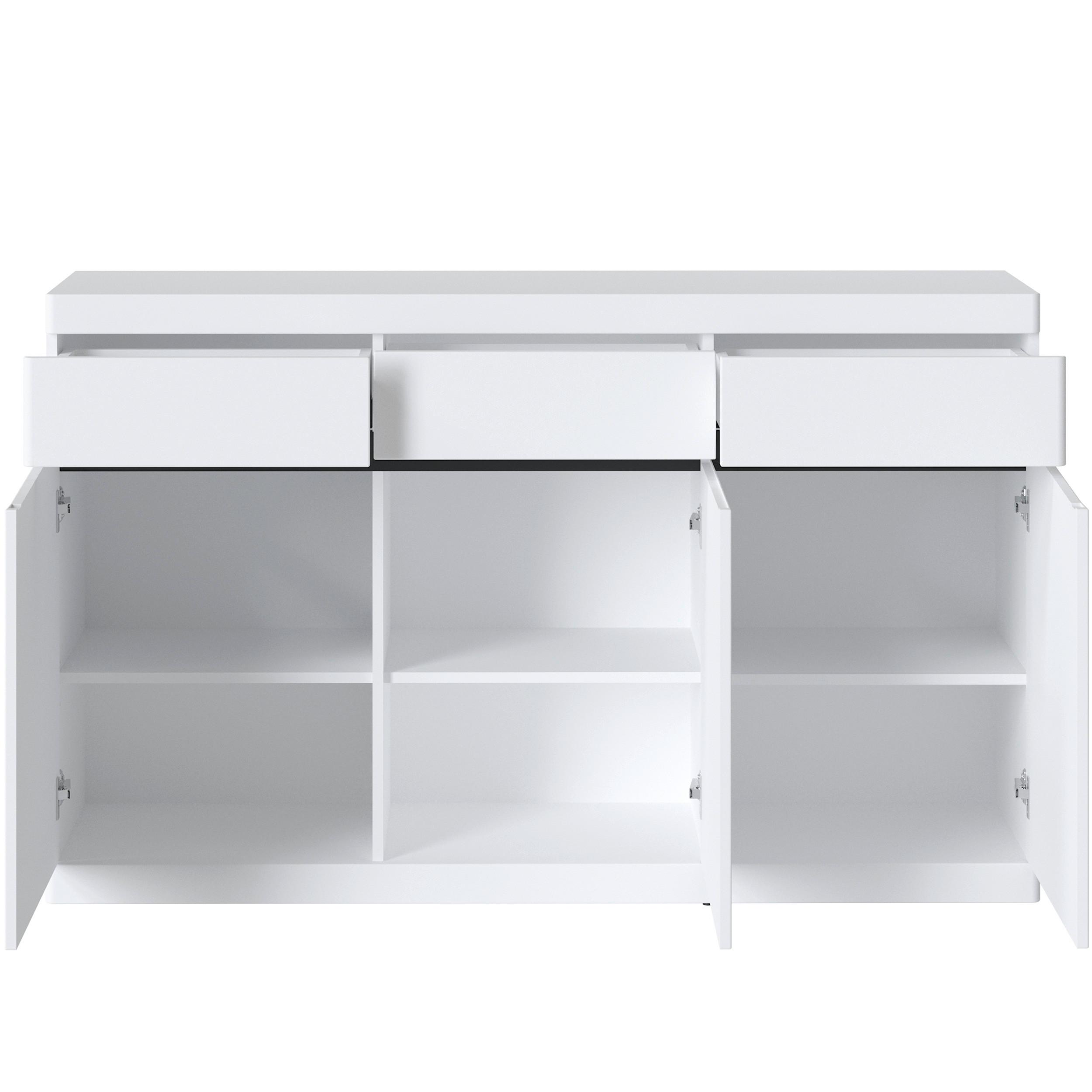 Kommode Turino Neo Weiß/graphit B: 150cm - Graphitfarben/Weiß, Trend, Holzwerkstoff (150/92,1/39,9cm)