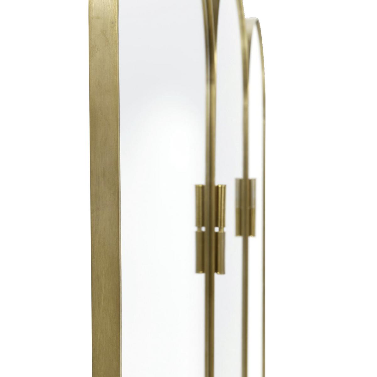 Paravent Curve / Swing -Trend- - Goldfarben, Trend, Glas/Metall (106/166/31cm) - Kare-Design