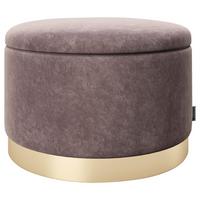 Pouf Sue Samt Rosa/Goldfarben DxH 55x35 cm mit Stauraum - Rosa, LIFESTYLE, Textil (55/35/55cm) - Playboy