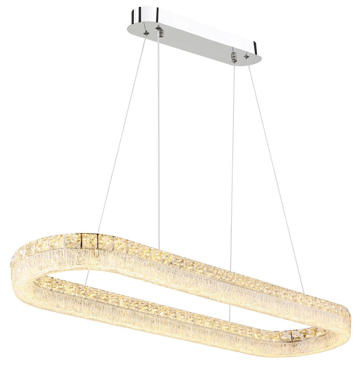 LED-Hängeleuchte Memory-Funktion - Klar/Chromfarben, KONVENTIONELL, Glas/Kunststoff (120/31,5/100,1cm) - Globo