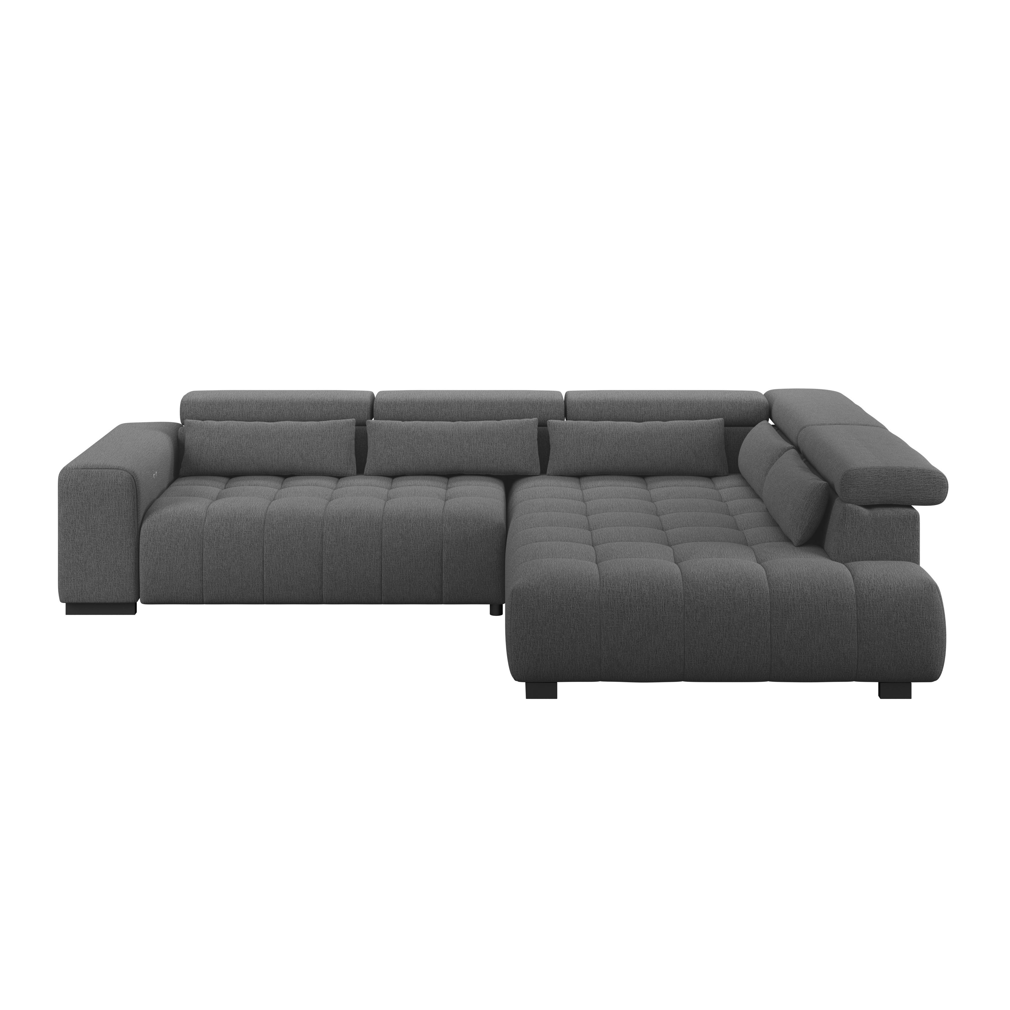 Ecksofa Matera Anthrazit S: 311x226cm - Anthrazit/Schwarz, Trend, Textil (311/226cm)