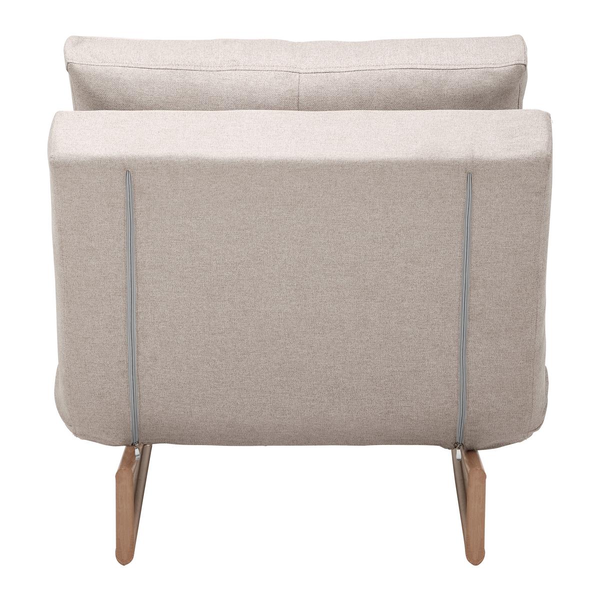Rozkladacia pohovka Malic - béžové - farba duba/béžová, Modern, kov/textil (80/84/90cm) - Bessagi Home